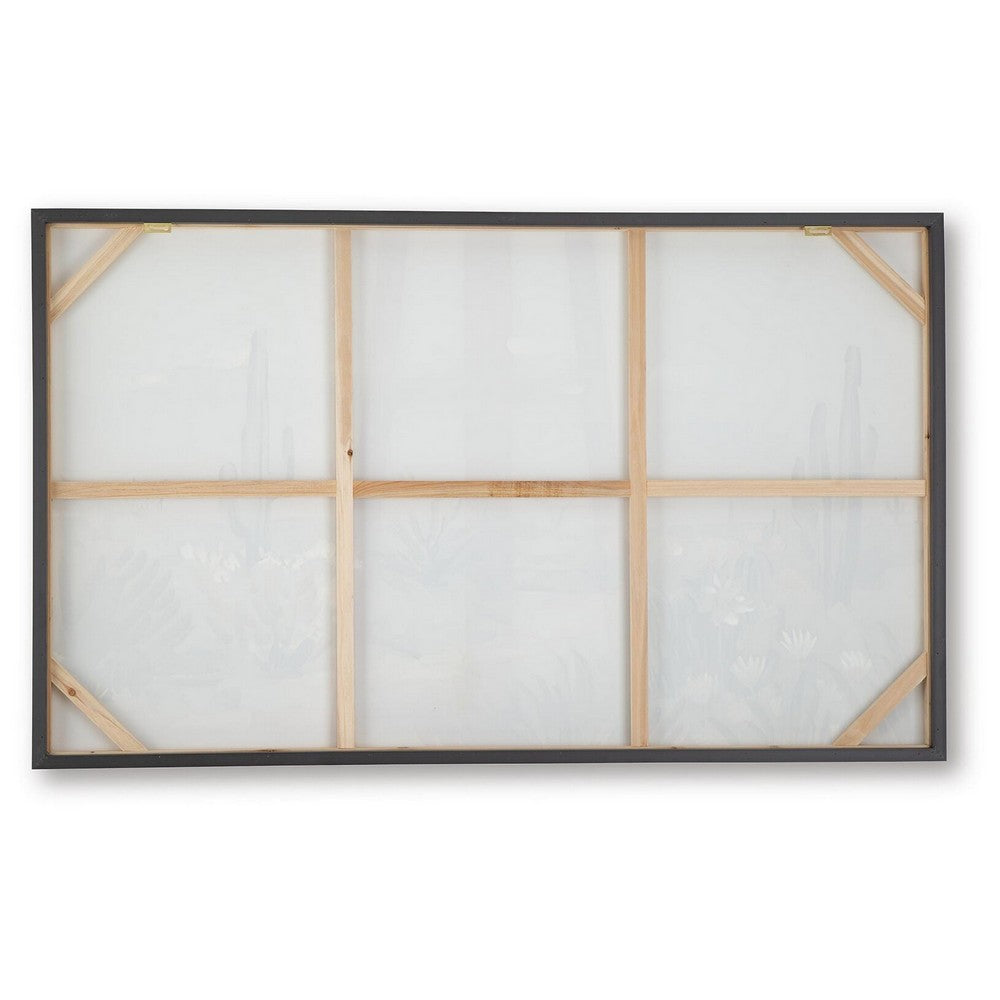 Sidd Desert-Bloom Wall Art with Black Framed Canvas | Neutral Hues 36x60