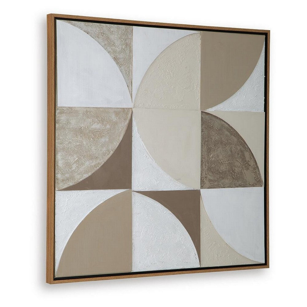 Harun Wall Art with Abstract Geometric Design | Multicolor Canvas 40x40
