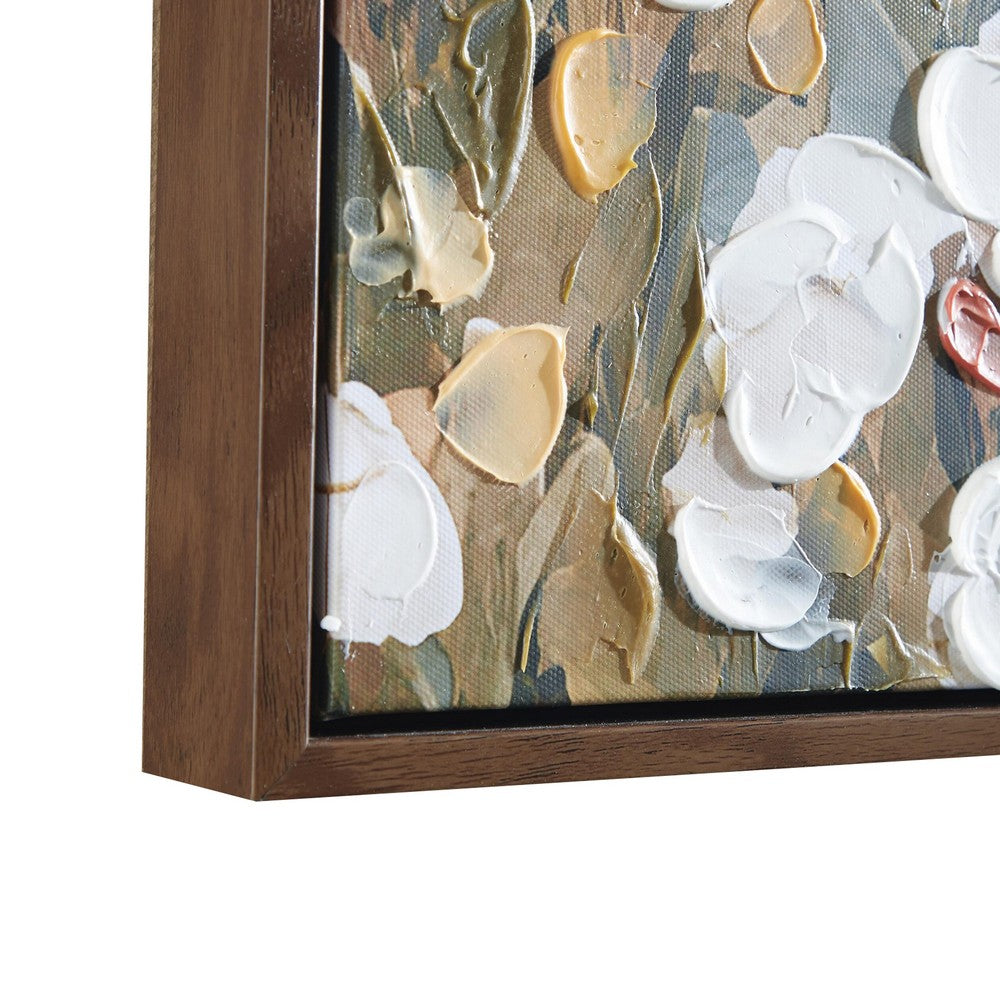Enima Floral L&scape Wall Art with Wood Frame | Multicolor Canvas 36x60