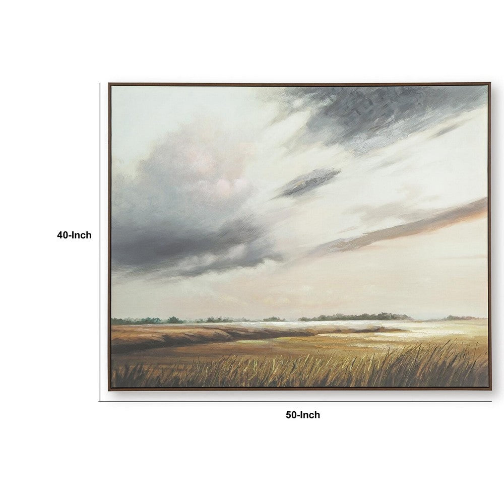 Tayo H&-Painted Wall Art | L&scape Scenic Detail | Multicolor Canvas 40x50