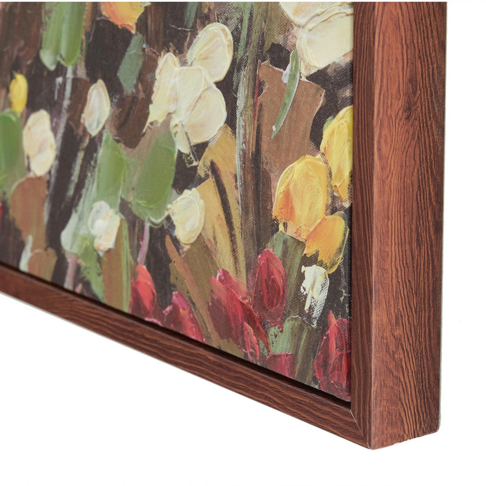 Prado Wall Art | Floral L&scape with Mountain View | Multicolor Canvas 40x50