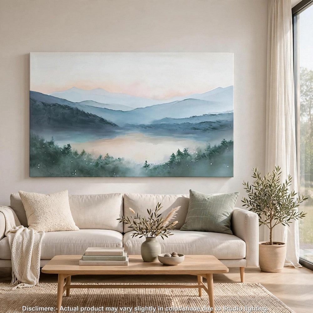 Verny Wall Art with Mountain L&scape Design | Multicolor Canvas 36x60