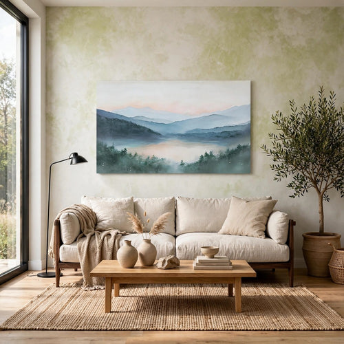 Verny Wall Art with Mountain L&scape Design | Multicolor Canvas 36x60