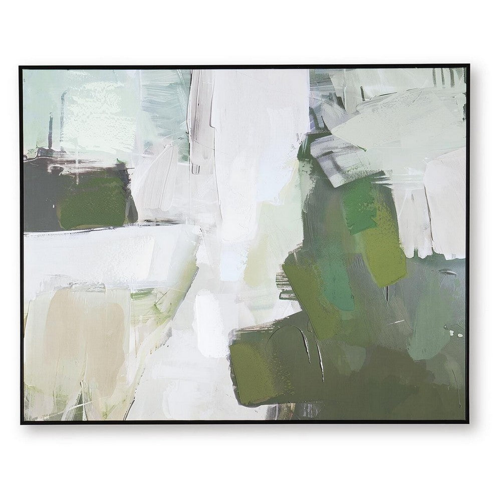 Enid Wall Art with Brushstroke Details | Multicolor Canvas | Black Frame 40x50