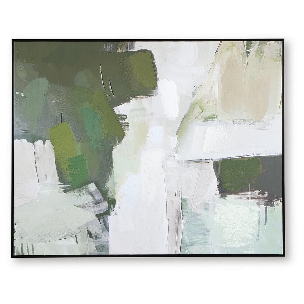 Enid Wall Art with Brushstroke Details | Multicolor Canvas | Black Frame 40x50