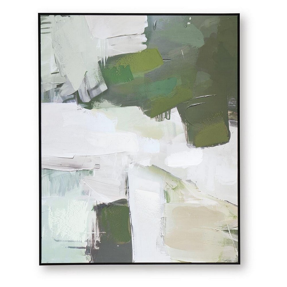 Enid Wall Art with Brushstroke Details | Multicolor Canvas | Black Frame 40x50
