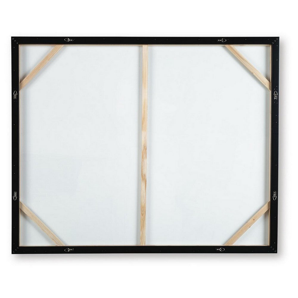 Enid Wall Art with Brushstroke Details | Multicolor Canvas | Black Frame 40x50