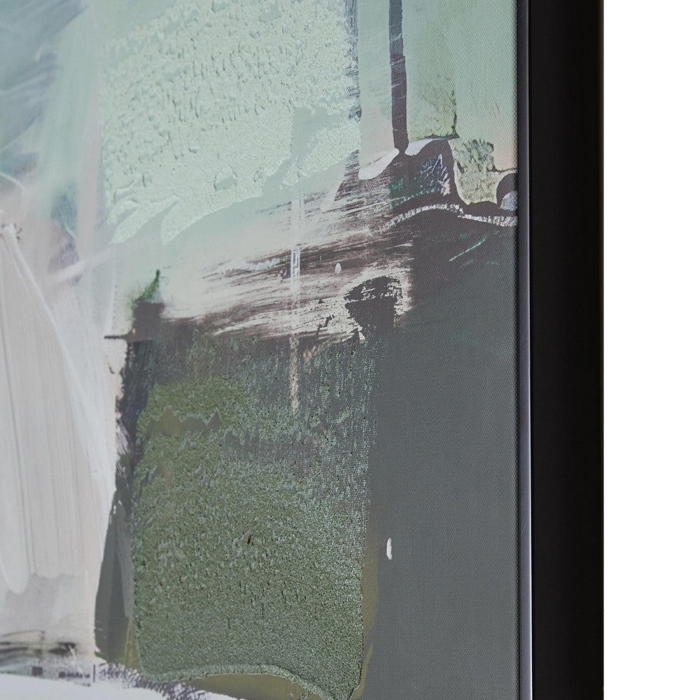 Enid Wall Art with Brushstroke Details | Multicolor Canvas | Black Frame 40x50