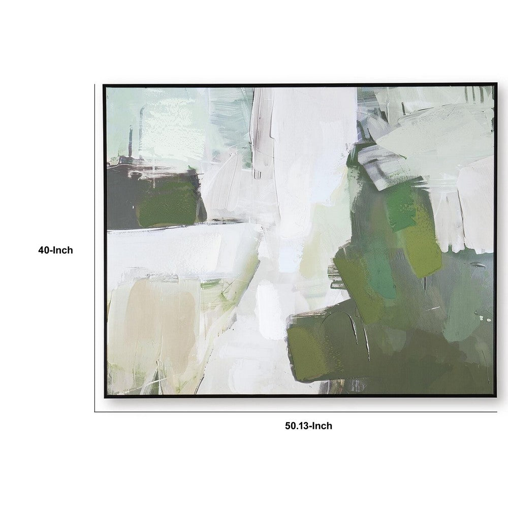 Enid Wall Art with Brushstroke Details | Multicolor Canvas | Black Frame 40x50