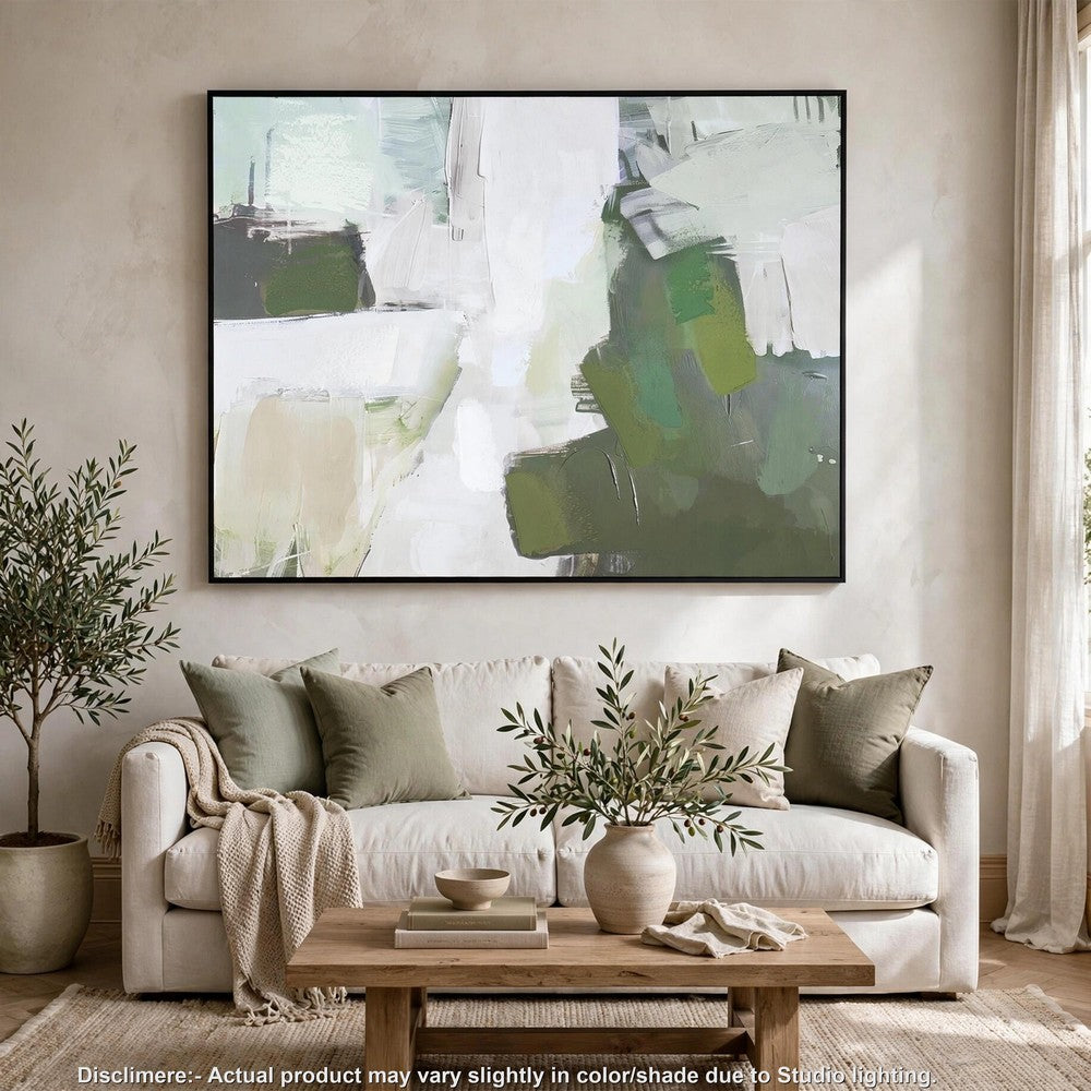 Enid Wall Art with Brushstroke Details | Multicolor Canvas | Black Frame 40x50