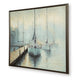 Barny Wall Art with Sailboat Design | Blue-Brown Gallery Framed Canvas 40x50