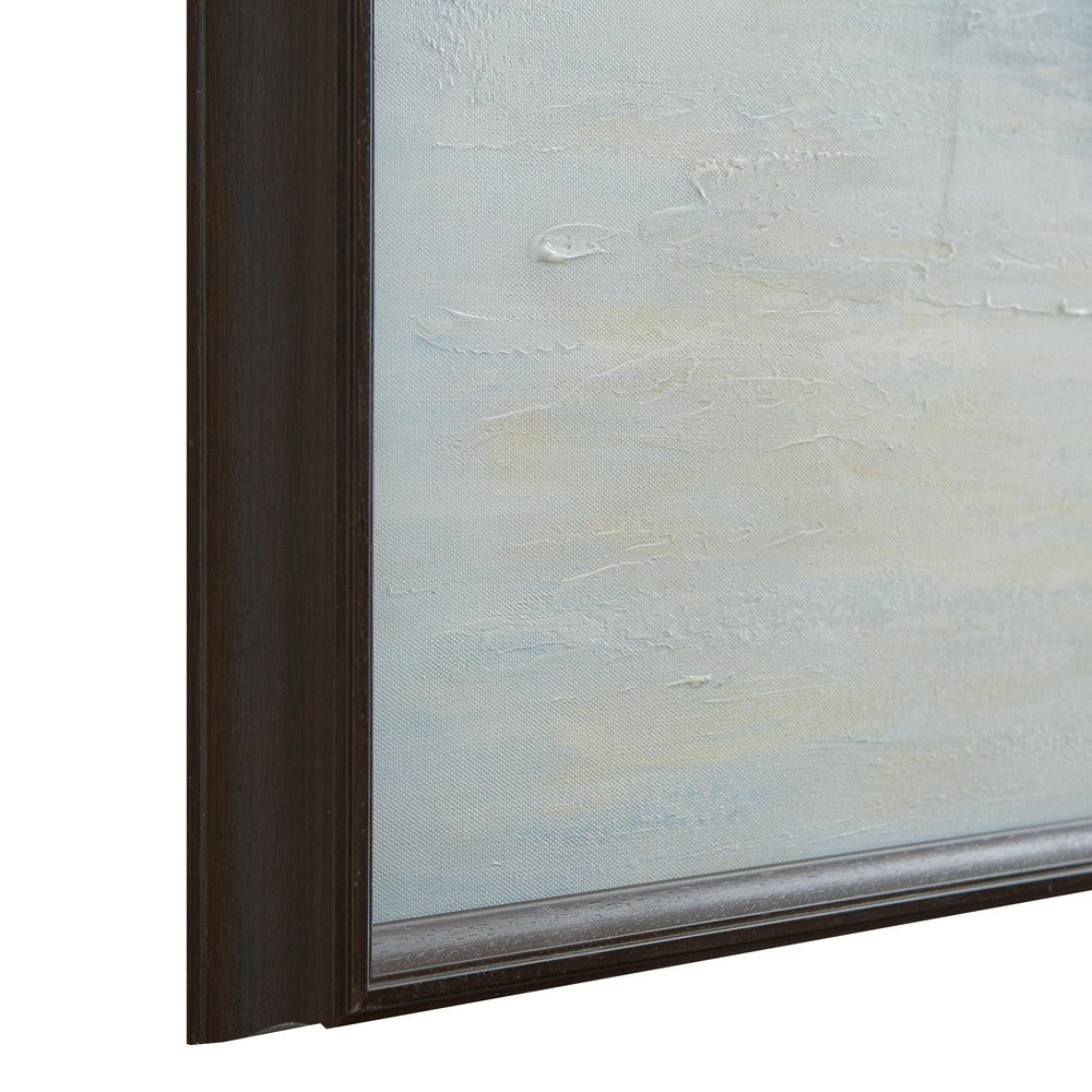 Barny Wall Art with Sailboat Design | Blue-Brown Gallery Framed Canvas 40x50