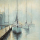 Barny Wall Art with Sailboat Design | Blue-Brown Gallery Framed Canvas 40x50