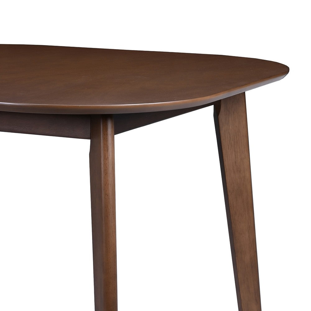 Mila Dining Table |  Square Top | Rounded Edges | Walnut Brown Wood 39"