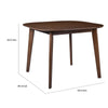 Mila Dining Table |  Square Top | Rounded Edges | Walnut Brown Wood 39"