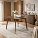 Mila Dining Table |  Square Top | Rounded Edges | Walnut Brown Wood 39"