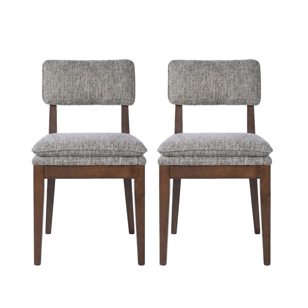 Mila Dining Side Chair Set of 2 | Open Back | Polyester Cushions | Brown