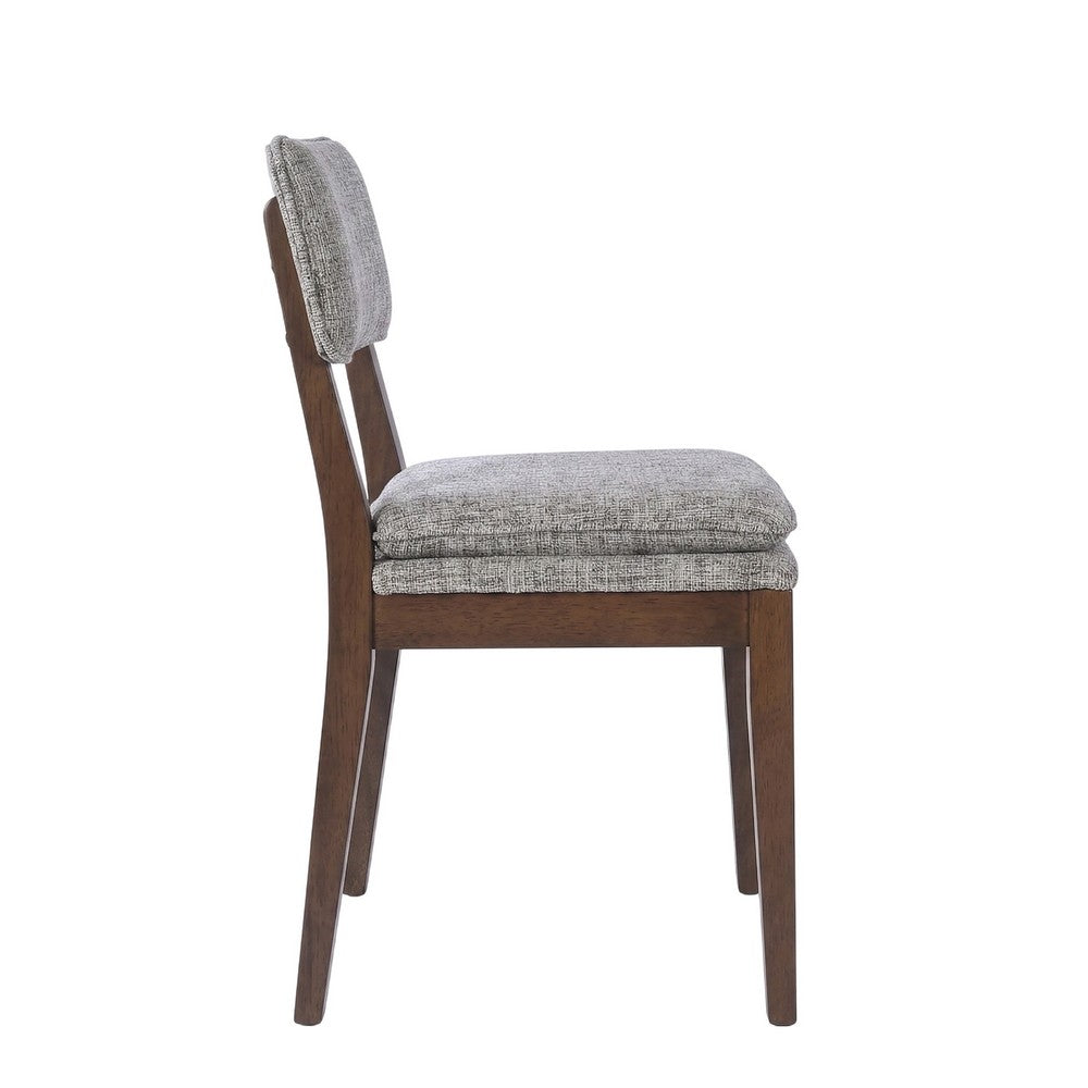 Mila Dining Side Chair Set of 2 | Open Back | Polyester Cushions | Brown