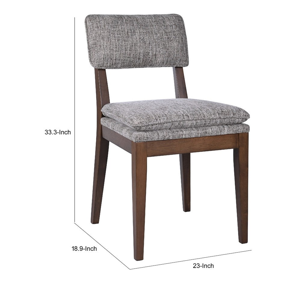Mila Dining Side Chair Set of 2 | Open Back | Polyester Cushions | Brown
