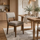Mila Dining Side Chair Set of 2 | Open Back | Polyester Cushions | Brown