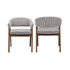 Mila Dining Armchair Set of 2 | Curved Back | Polyester Cushions | Brown