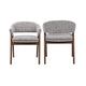 Mila Dining Armchair Set of 2 | Curved Back | Polyester Cushions | Brown