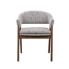 Mila Dining Armchair Set of 2 | Curved Back | Polyester Cushions | Brown
