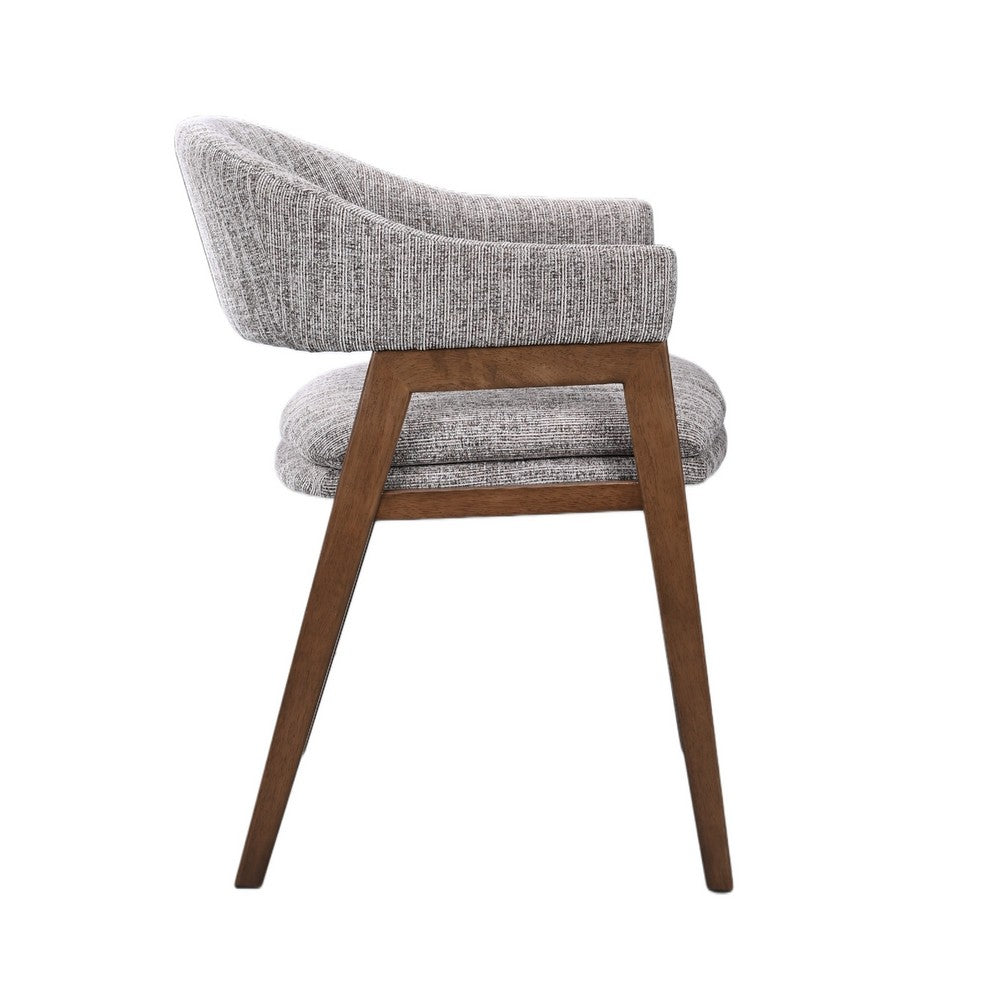 Mila Dining Armchair Set of 2 | Curved Back | Polyester Cushions | Brown