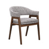 Mila Dining Armchair Set of 2 | Curved Back | Polyester Cushions | Brown