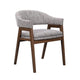 Mila Dining Armchair Set of 2 | Curved Back | Polyester Cushions | Brown