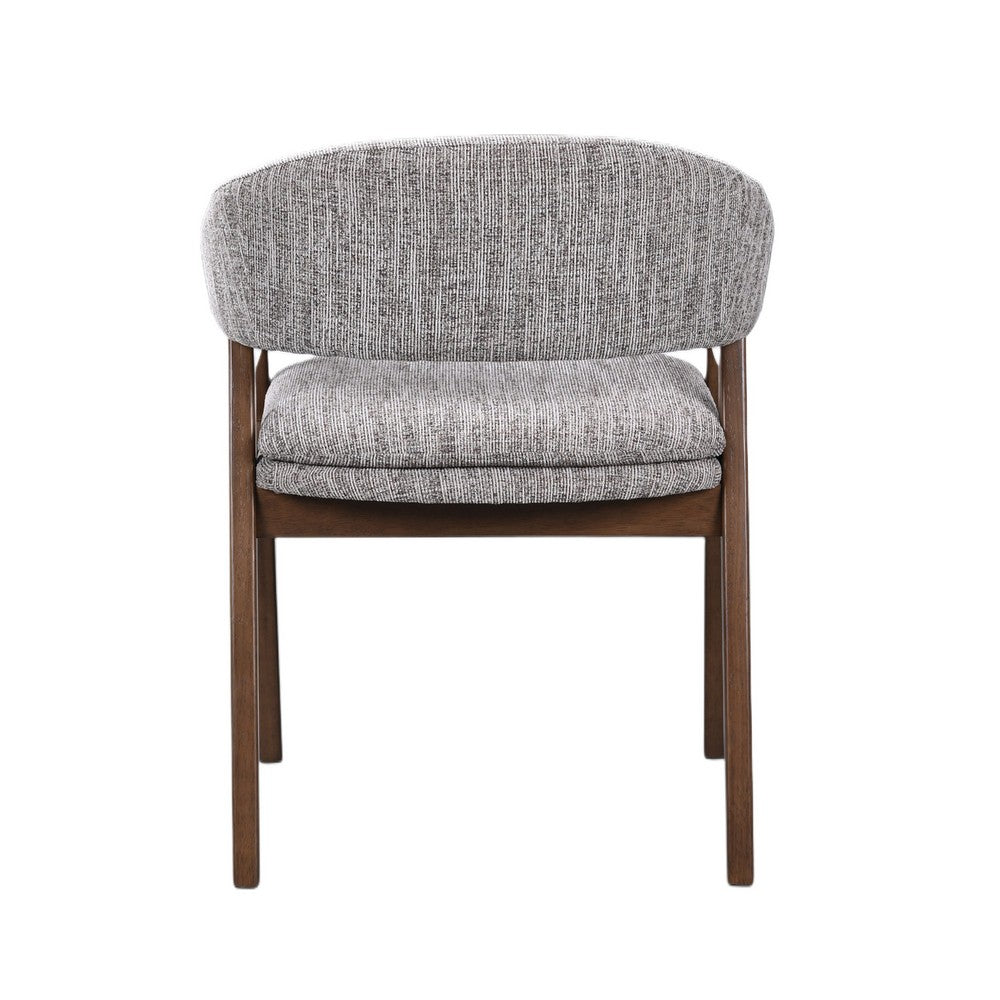 Mila Dining Armchair Set of 2 | Curved Back | Polyester Cushions | Brown