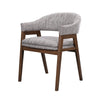 Mila Dining Armchair Set of 2 | Curved Back | Polyester Cushions | Brown