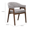Mila Dining Armchair Set of 2 | Curved Back | Polyester Cushions | Brown