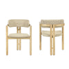 Seno Outdoor Chair Set of 2 | Curved Back | Beige Wicker Seat | Natural Wood