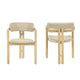 Seno Outdoor Chair Set of 2 | Curved Back | Beige Wicker Seat | Natural Wood