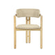 Seno Outdoor Chair Set of 2 | Curved Back | Beige Wicker Seat | Natural Wood