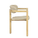 Seno Outdoor Chair Set of 2 | Curved Back | Beige Wicker Seat | Natural Wood