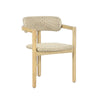 Seno Outdoor Chair Set of 2 | Curved Back | Beige Wicker Seat | Natural Wood