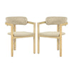 Seno Outdoor Chair Set of 2 | Curved Back | Beige Wicker Seat | Natural Wood