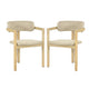 Seno Outdoor Chair Set of 2 | Curved Back | Beige Wicker Seat | Natural Wood