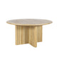 Seno Outdoor Round Dining Table | Slatted Design | Natural Brown 59"