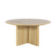 Seno Outdoor Round Dining Table | Slatted Design | Natural Brown 59"