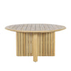 Seno Outdoor Round Dining Table | Slatted Design | Natural Brown 59"