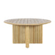 Seno Outdoor Round Dining Table | Slatted Design | Natural Brown 59"