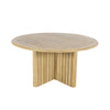 Seno Outdoor Round Dining Table | Slatted Design | Natural Brown 59"