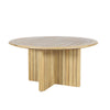 Seno Outdoor Round Dining Table | Slatted Design | Natural Brown 59"