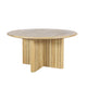 Seno Outdoor Round Dining Table | Slatted Design | Natural Brown 59"