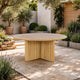 Seno Outdoor Round Dining Table | Slatted Design | Natural Brown 59"