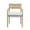 Arina Outdoor Dining Chair Set of 2 | Padded Seat | Gray Wicker | Brown