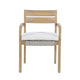 Arina Outdoor Dining Chair Set of 2 | Padded Seat | Gray Wicker | Brown